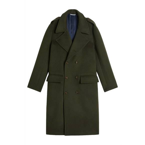 NEW TED BAKER avin wool blend military coat in dark green - Picture 4 of 5
